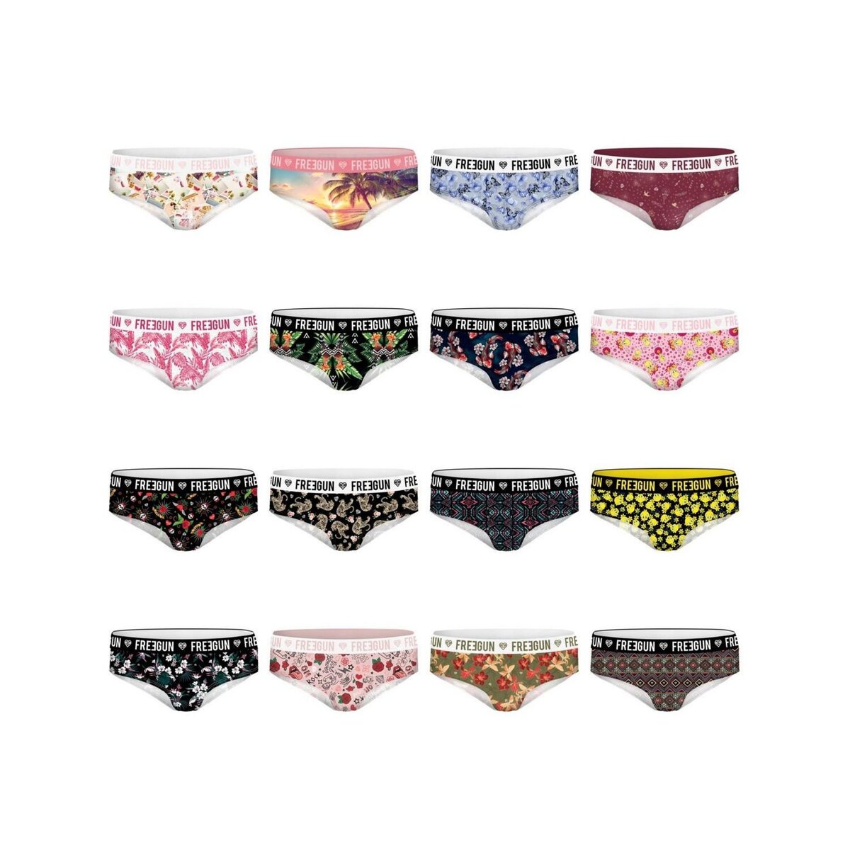 FREEGUN Pack Surprise de 5 Boxers microfibre fille
