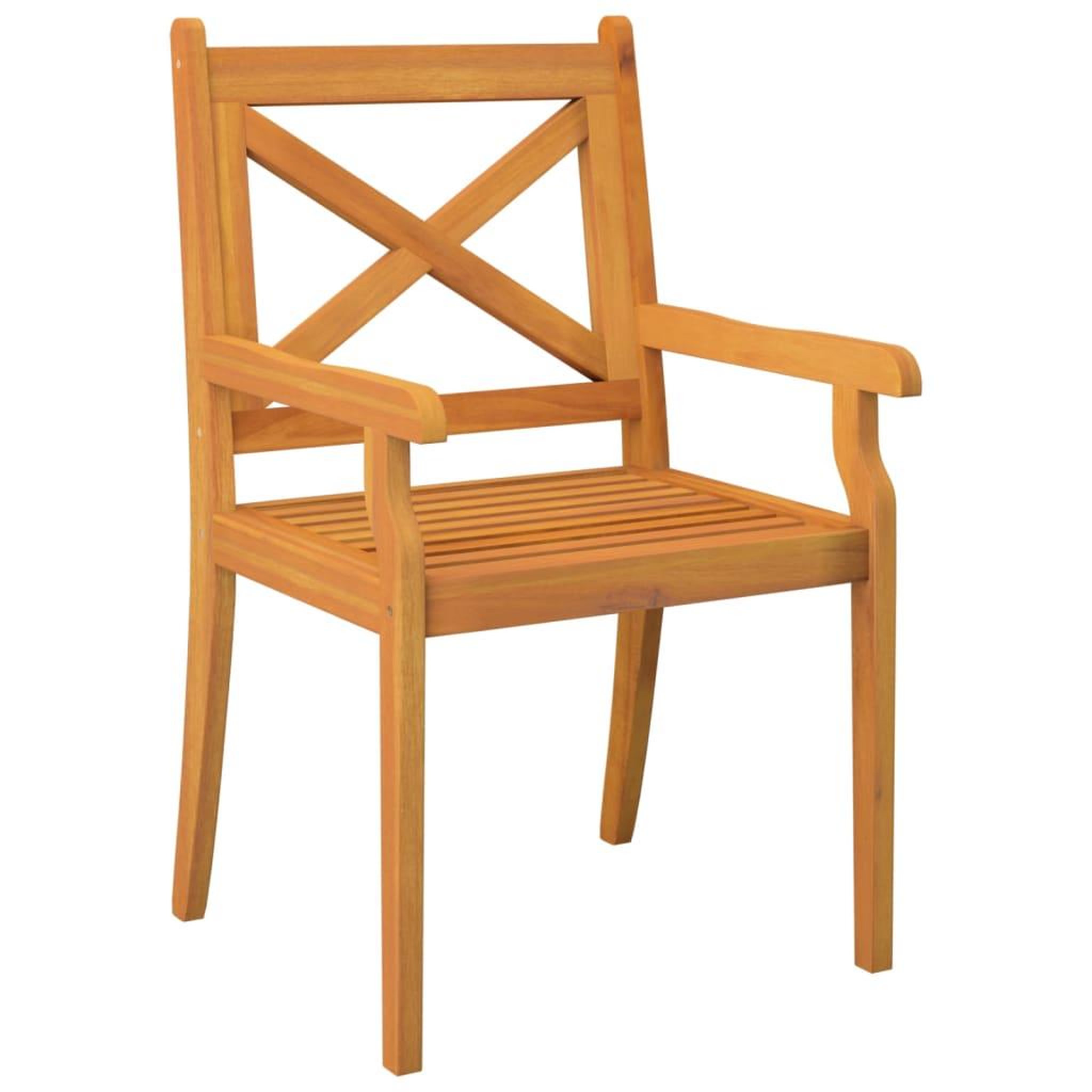Voir la diapositive 3 : VIDAXL Chaises a manger d'exterieur lot de 4 Bois d'acacia massif
