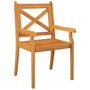 Voir la diapositive 3 : VIDAXL Chaises a manger d'exterieur lot de 4 Bois d'acacia massif