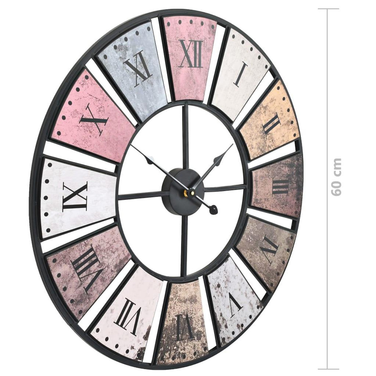 VIDAXL Horloge murale vintage avec mouvement a quartz 60 cm XXL