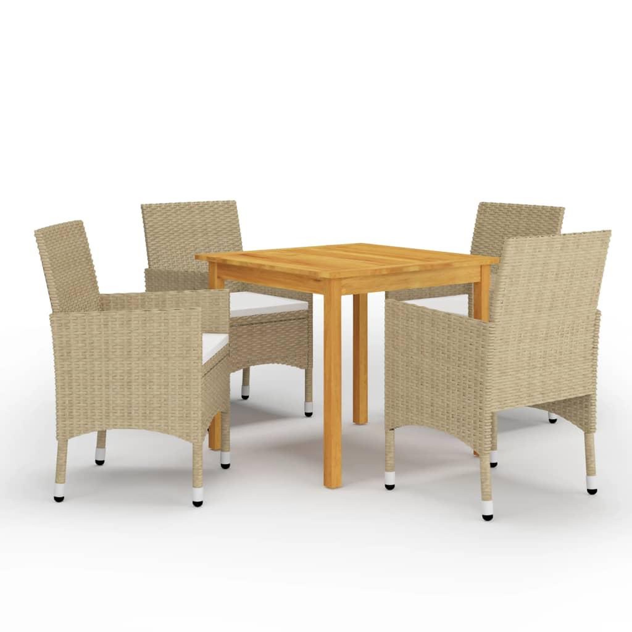Voir la diapositive 1 : VIDAXL Ensemble a manger de jardin 5 pcs Beige