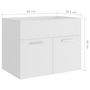 Voir la diapositive 6 : VIDAXL Armoire d'evier avec lavabo integre Blanc Agglomere