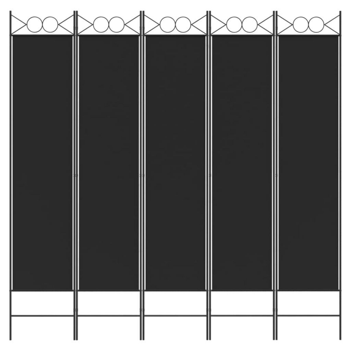 VIDAXL Cloison de separation 5 panneaux Noir 200x200 cm Tissu