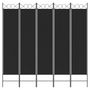 Voir la diapositive 3 : VIDAXL Cloison de separation 5 panneaux Noir 200x200 cm Tissu