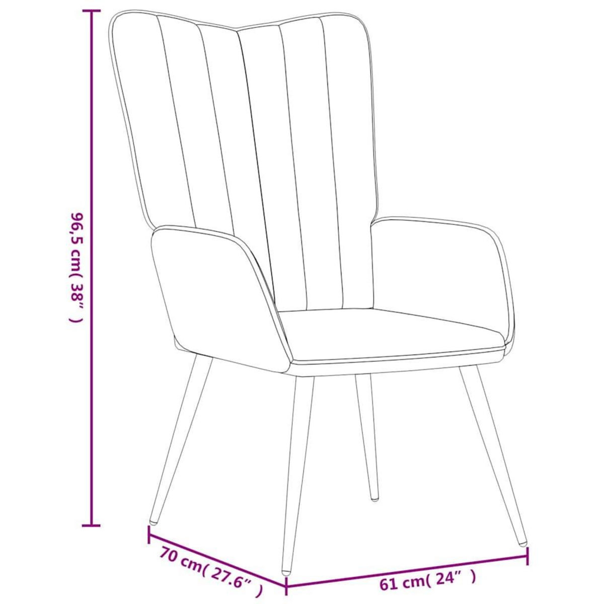 VIDAXL Chaise de relaxation avec tabouret Rose Velours