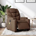 VIDAXL Fauteuil inclinable de massage electrique marron tissu
