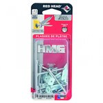 RED HEAD Lot de 12 chevilles et vis à clouer RED HEAD, Diam.4 x L.50 mm