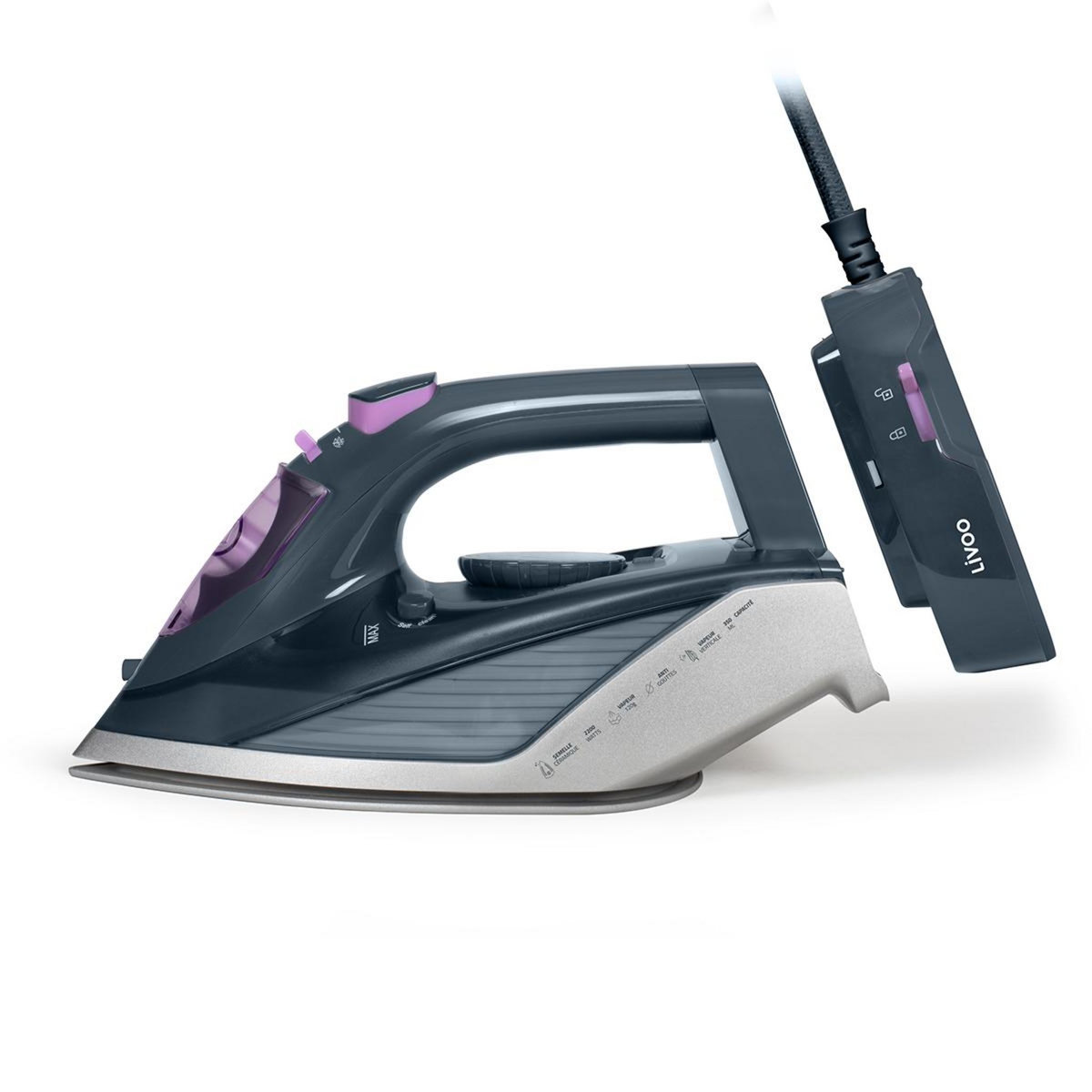 LIVOO Fer à repasser sans fil 30g/min 2200w - dom483
