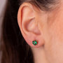 Voir la diapositive 2 : L'ATELIER D'AZUR Boucles d'Oreilles Or 18 Carats 750/000 - Zirconiums Vert Emeraude