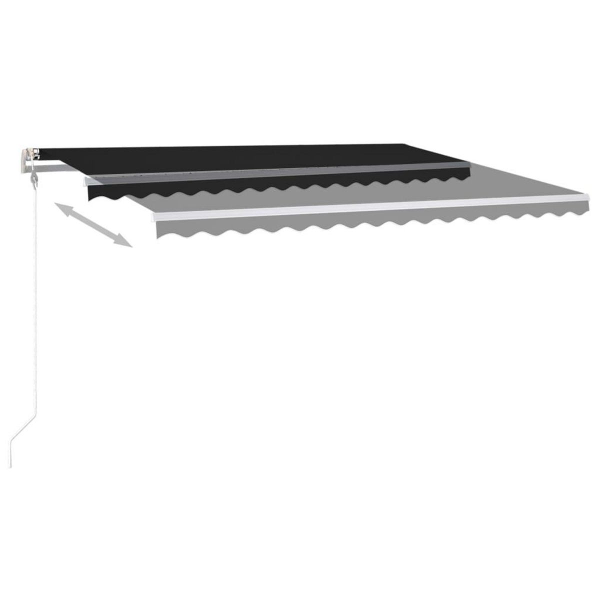 VIDAXL Auvent manuel retractable avec LED 4,5x3 m Anthracite