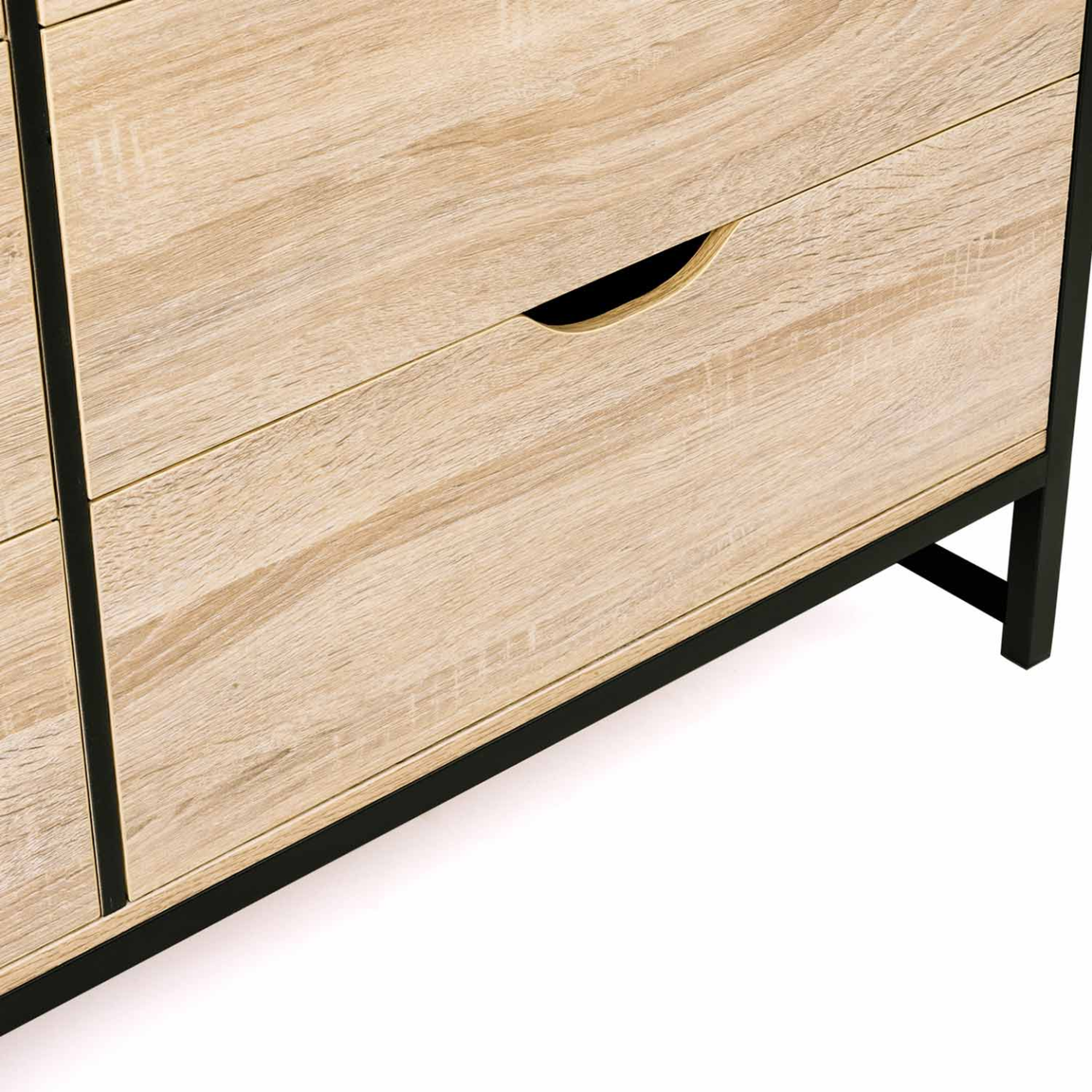 Voir la diapositive 6 : ID MARKET Commode 6 tiroirs detroit 115 cm design industriel