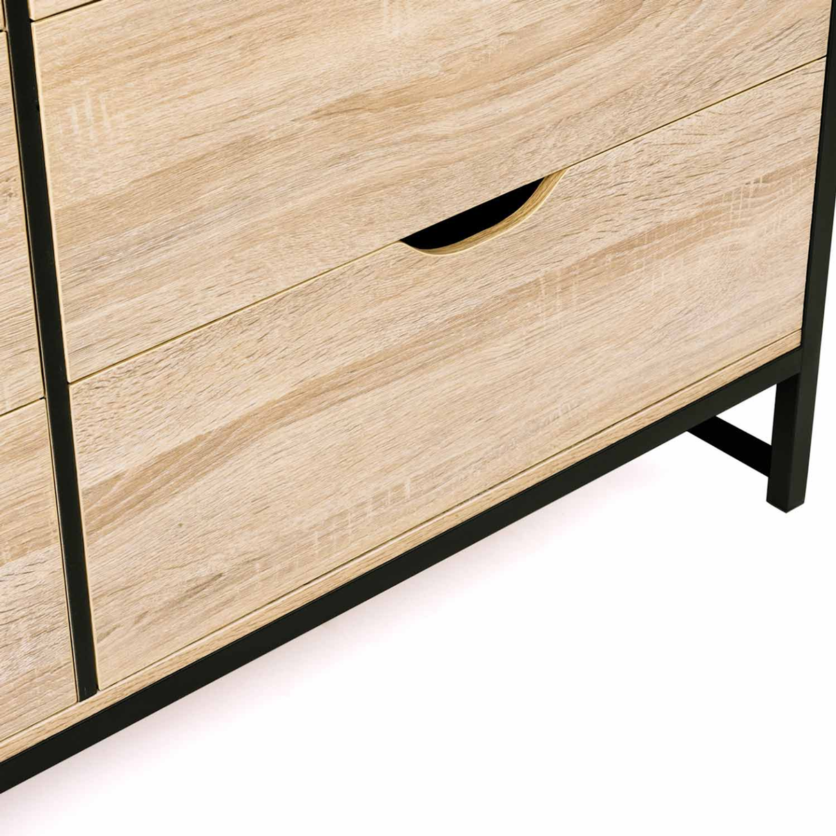 ID MARKET Commode 6 tiroirs DETROIT 115 cm design industriel