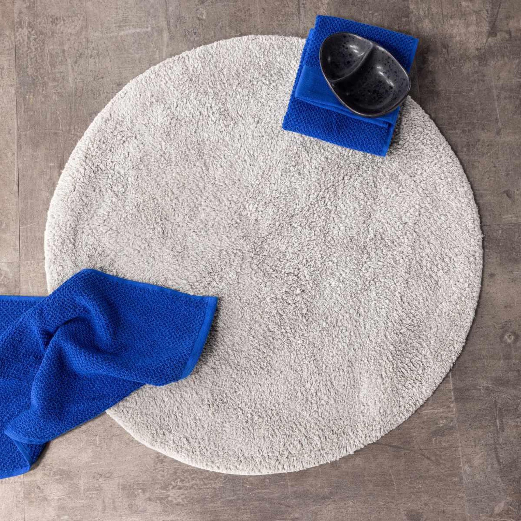 Voir la diapositive 3 : Paris Prix Tapis rond de salle de bain  valle  60cm gris clair