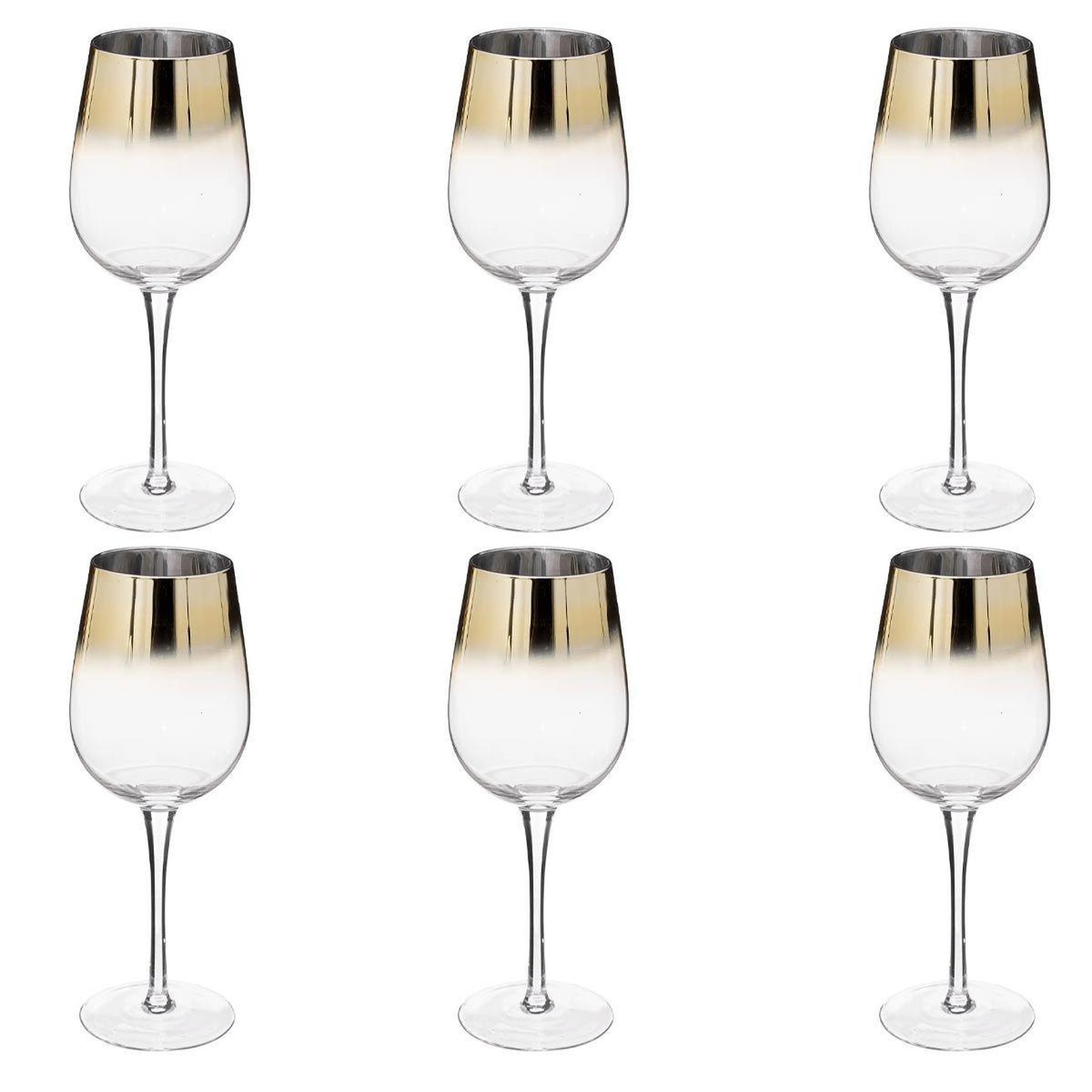 Voir la diapositive 1 : SECRET DE GOURMET Lot de 6 verres à vin  arya  38cl or
