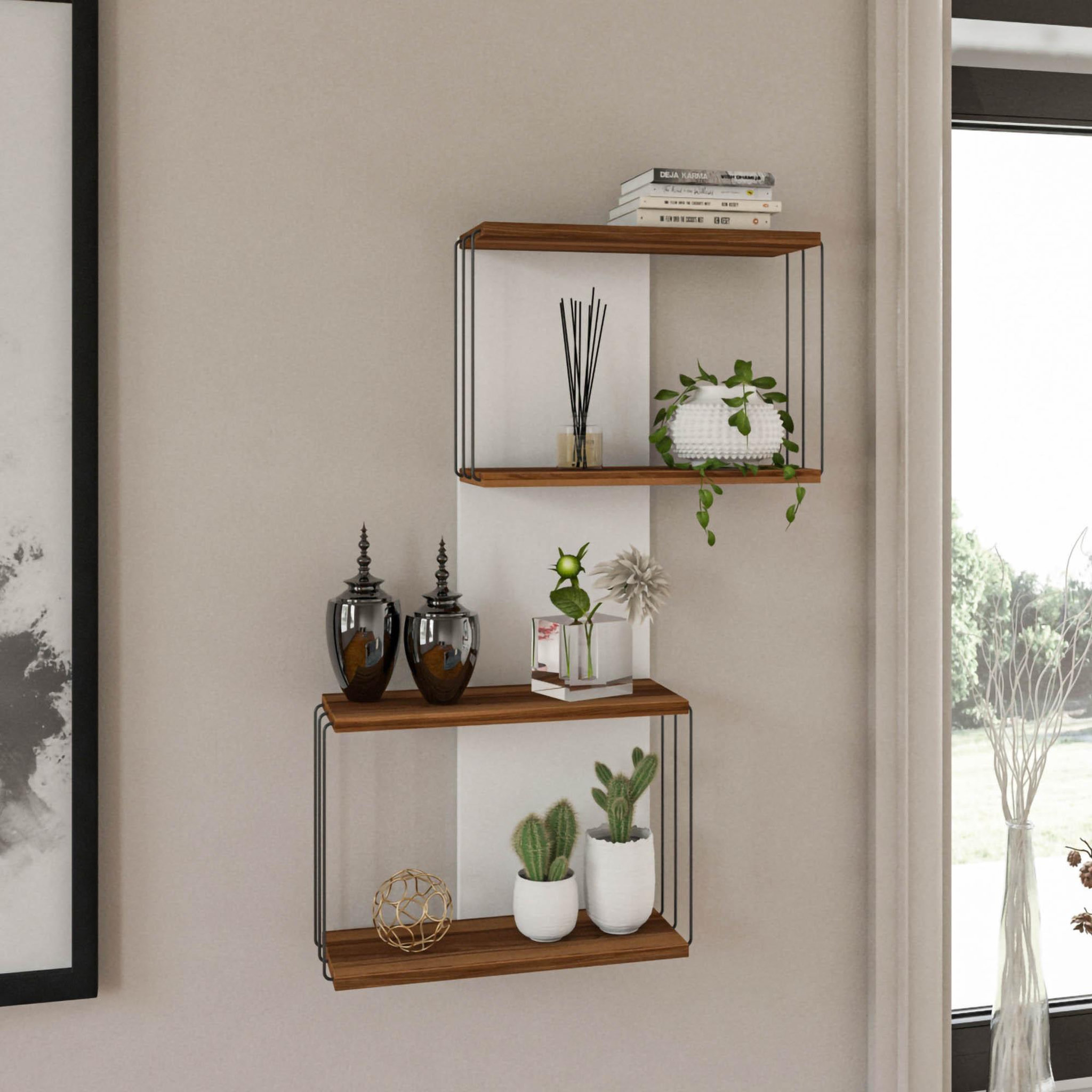 Voir la diapositive 2 : Habitat et Jardin Étagère murale en bois  destan  65 x 19 x 96 cm - pin