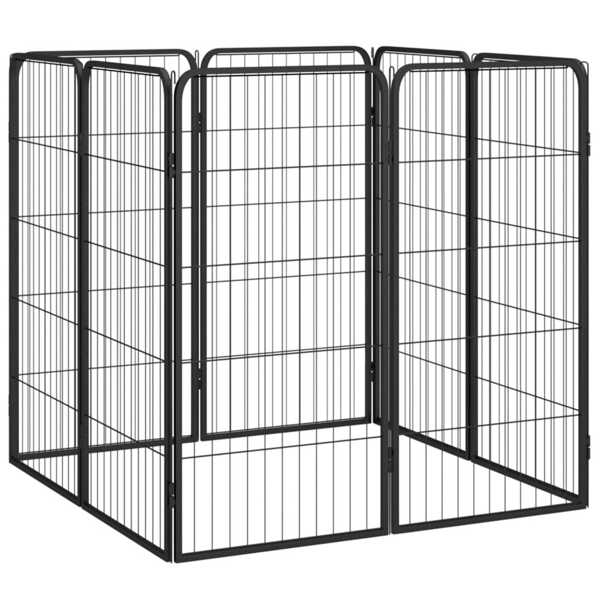 Voir la diapositive 3 : VIDAXL Parc pour chien 8 panneaux Noir 50x100cm Acier enduit de poudre