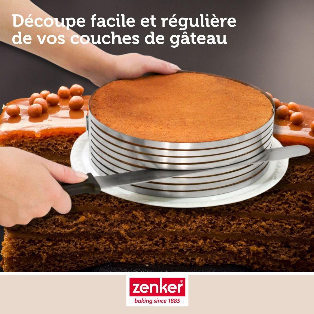 ZENKER Cercle à pâtisserie pour trancher les gâteaux en étages 26 à 28 cm Zenker Smart Pastry
