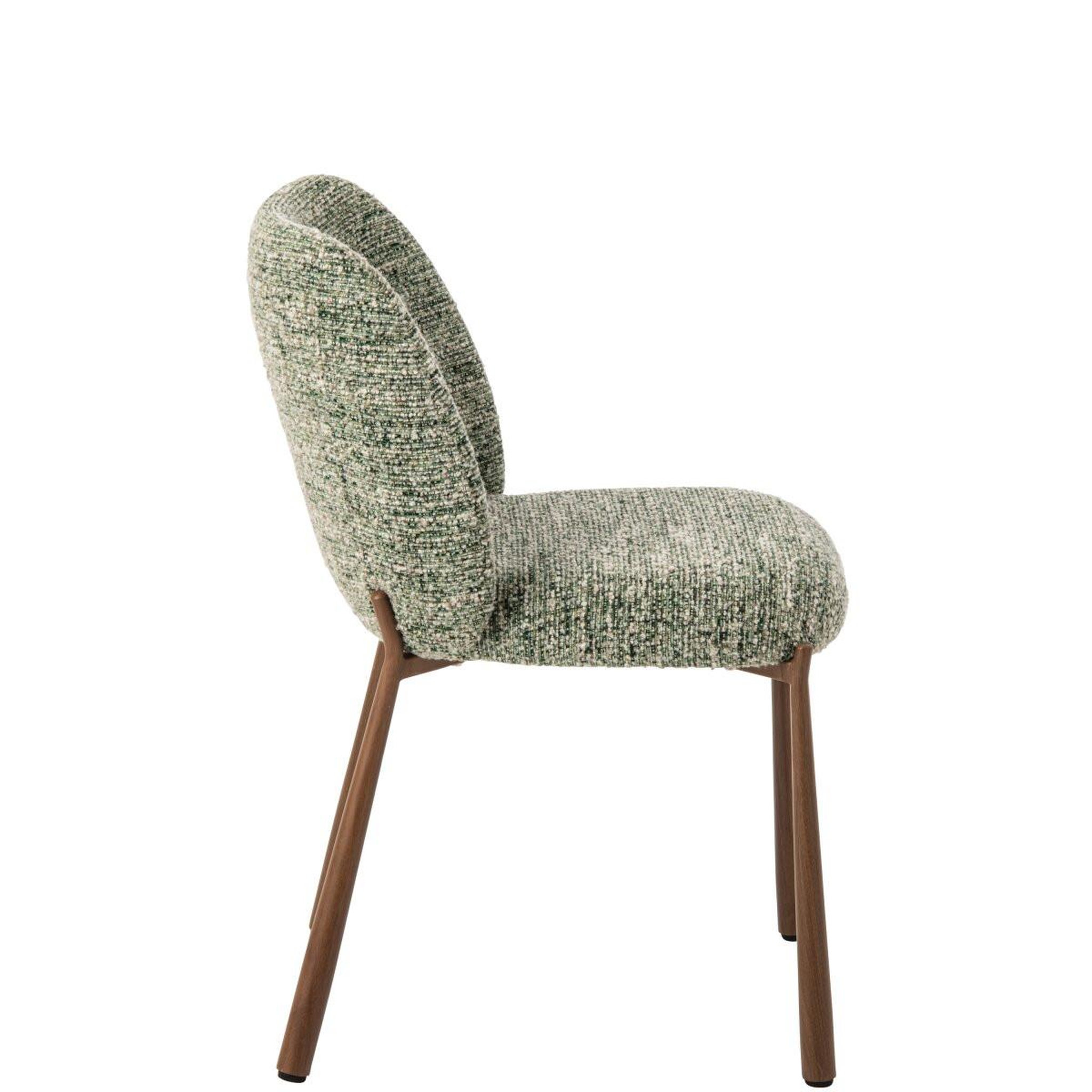 Voir la diapositive 3 : J-LINE Chaise design en tissu  thilde  73cm vert olive