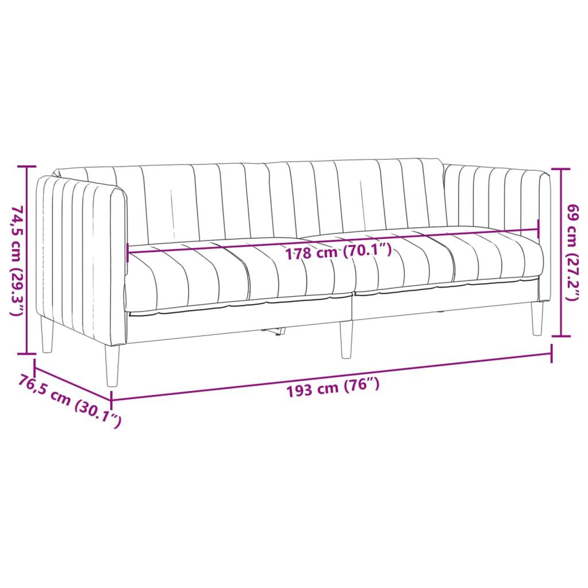 Voir la diapositive 6 : VIDAXL Canape a 3 places marron similicuir daim