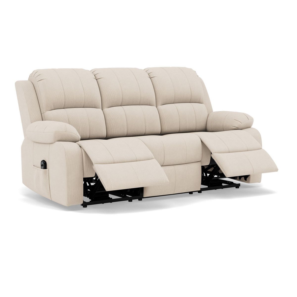 BEST MOBILIER Armand - canapé 3 places relax électrique en velours côtelé