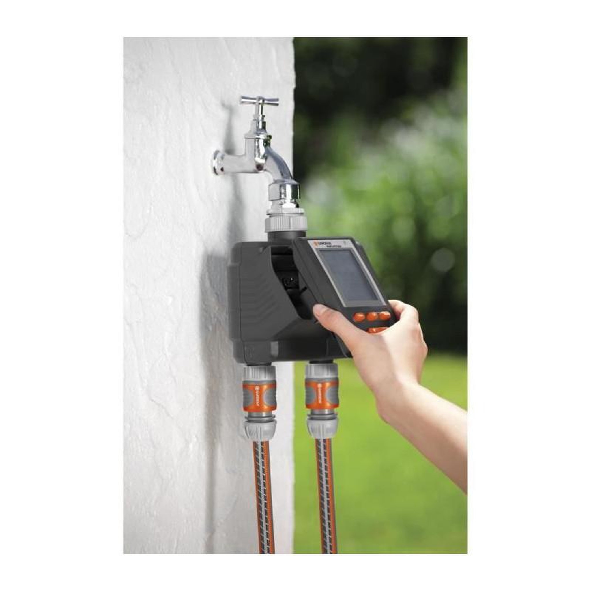 Voir la diapositive 2 : Gardena GARDENA Programmateur darrosage MutiControl Duo - Ecran LCD - Pile 9V non fournie - Pression max 12 bar - Resistant eau - 1874-2