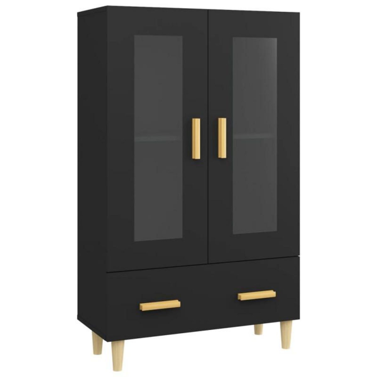 VIDAXL Buffet haut noir 70x31x115 cm bois d ingénierie