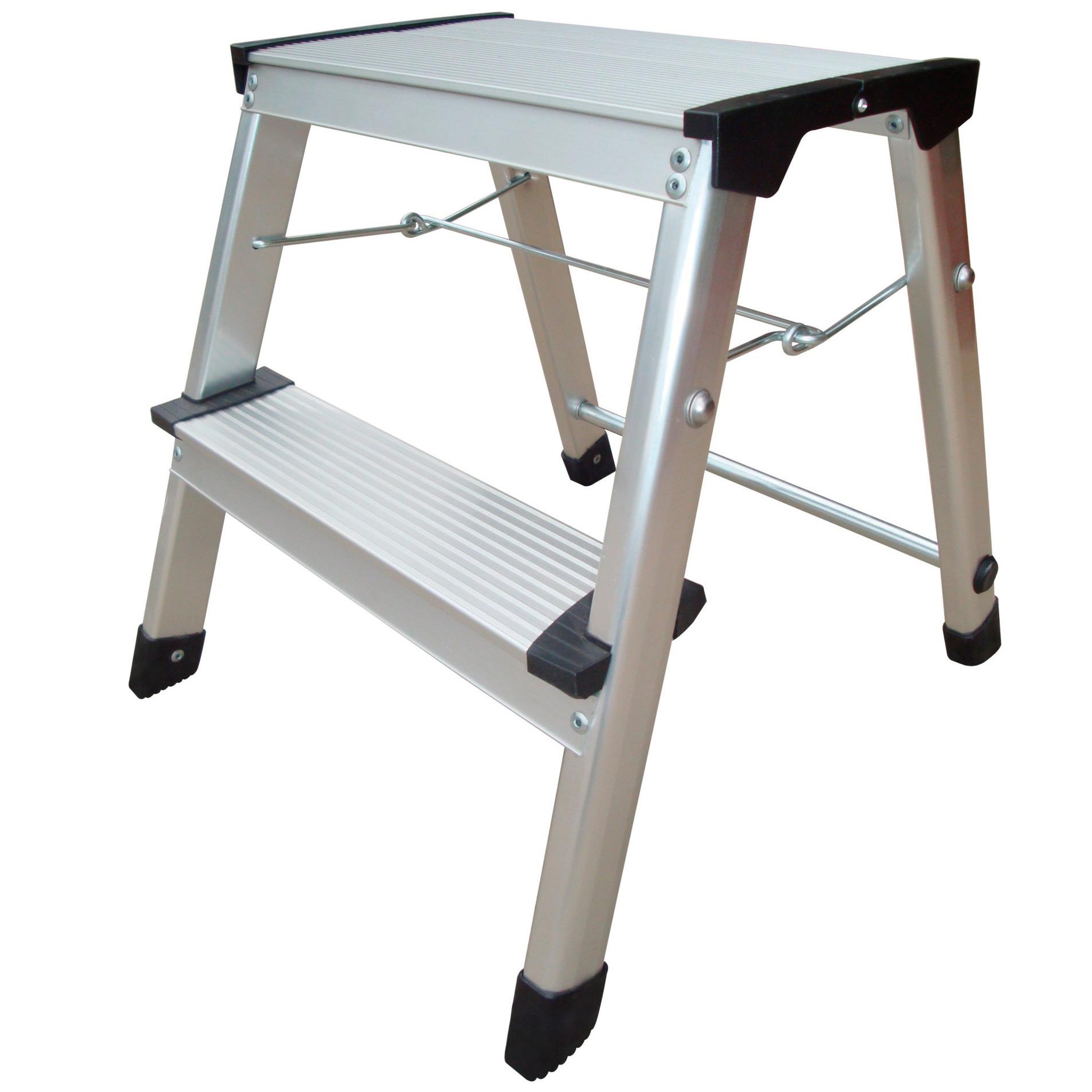 Voir la diapositive 4 : WERKAPRO Marchepied pliable en aluminium 2 marches WERKA PRO  H 40,4cm