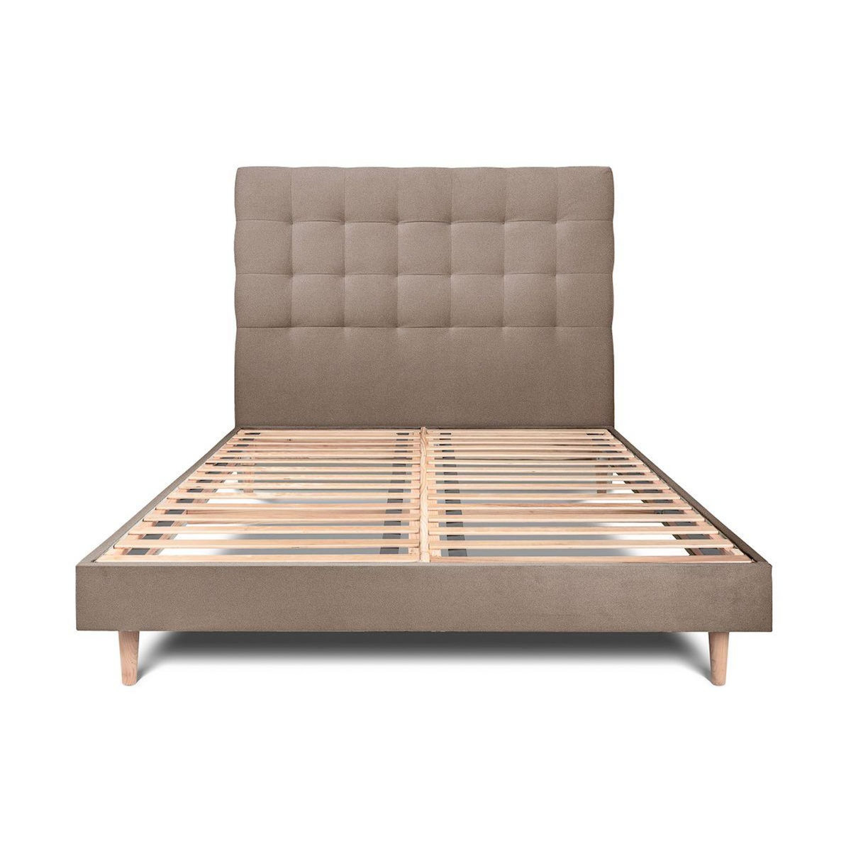 Sommeil de Plomb Lit avec tête de lit capitonnée velours et sommier kit - Hauteur totale : 29cm