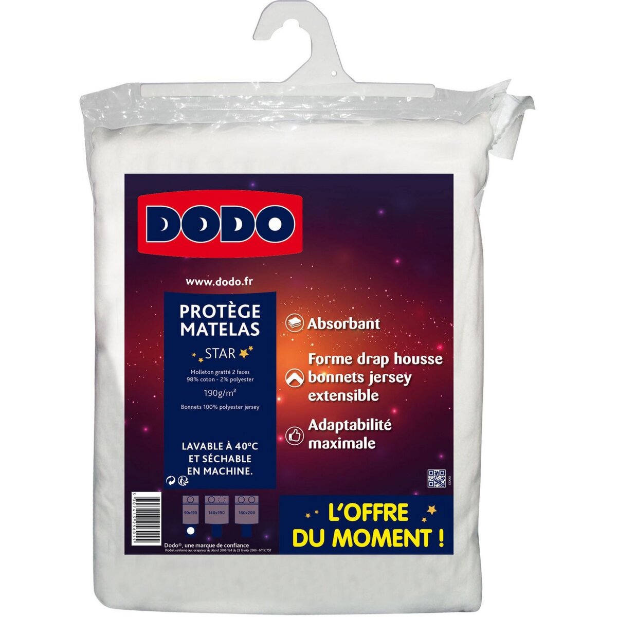 DODO Protège matelas absorbant en polycoton STAR
