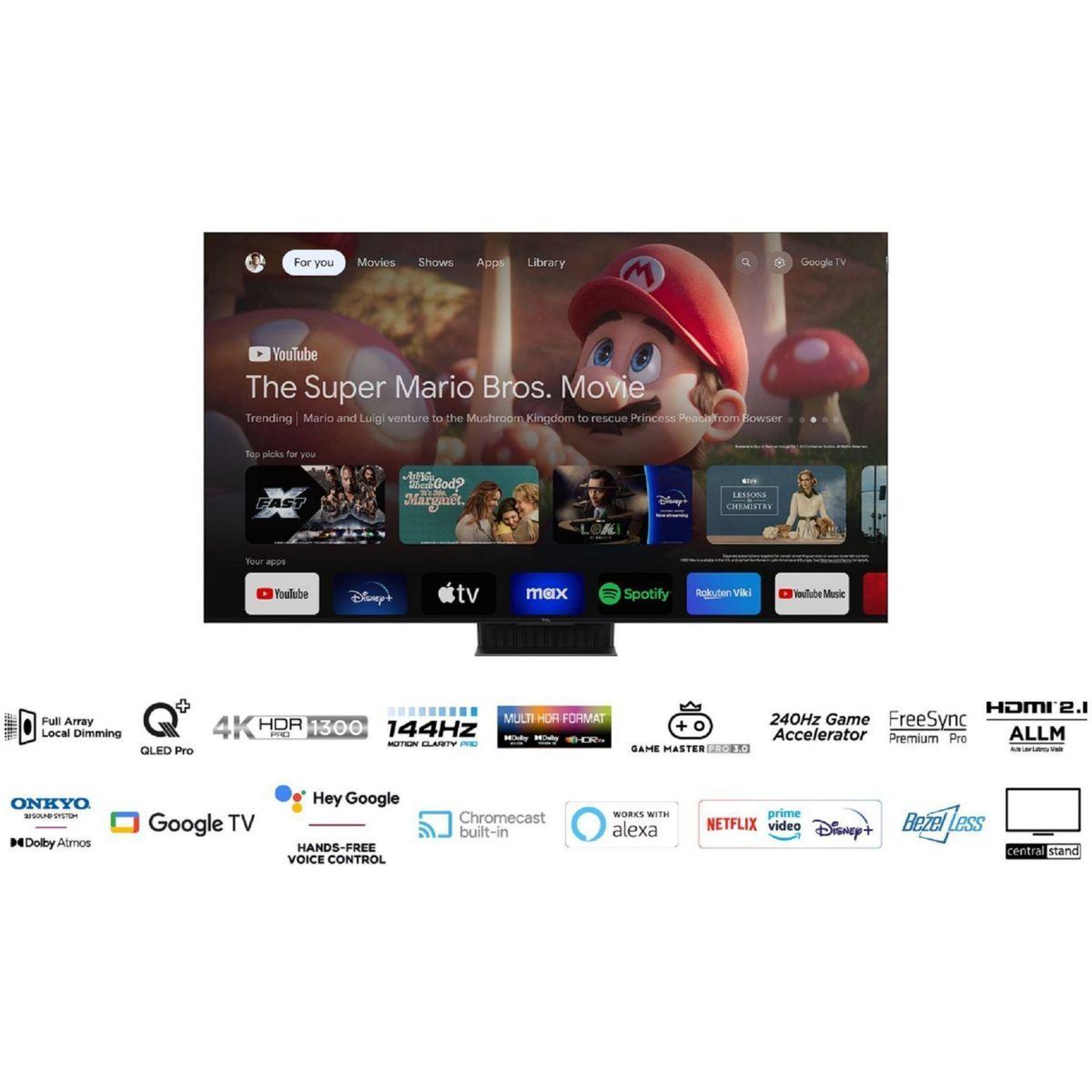 Voir la diapositive 2 : TCL TV QLED 85C745 2024