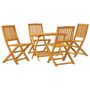Voir la diapositive 2 : VIDAXL Ensemble a manger de jardin pliable 5 pcs bois massif d'acacia