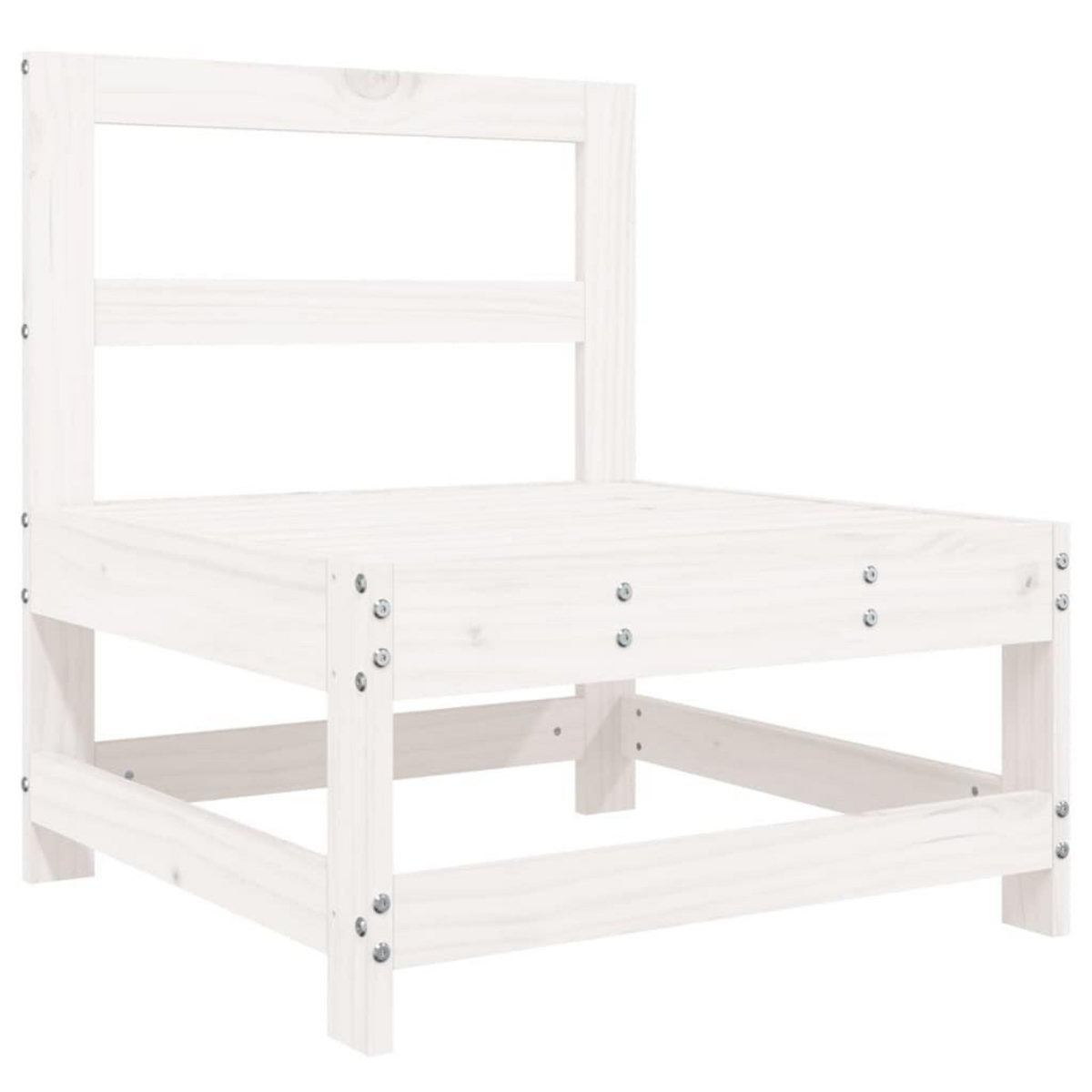 VIDAXL Salon de jardin 4 pcs blanc bois de pin massif