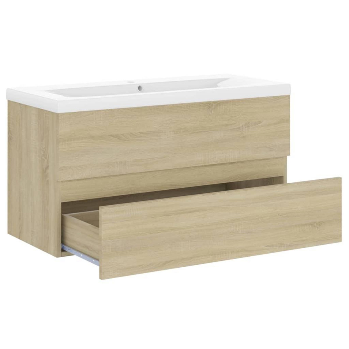 VIDAXL Armoire d'evier et lavabo integre Chene sonoma Bois ingenierie
