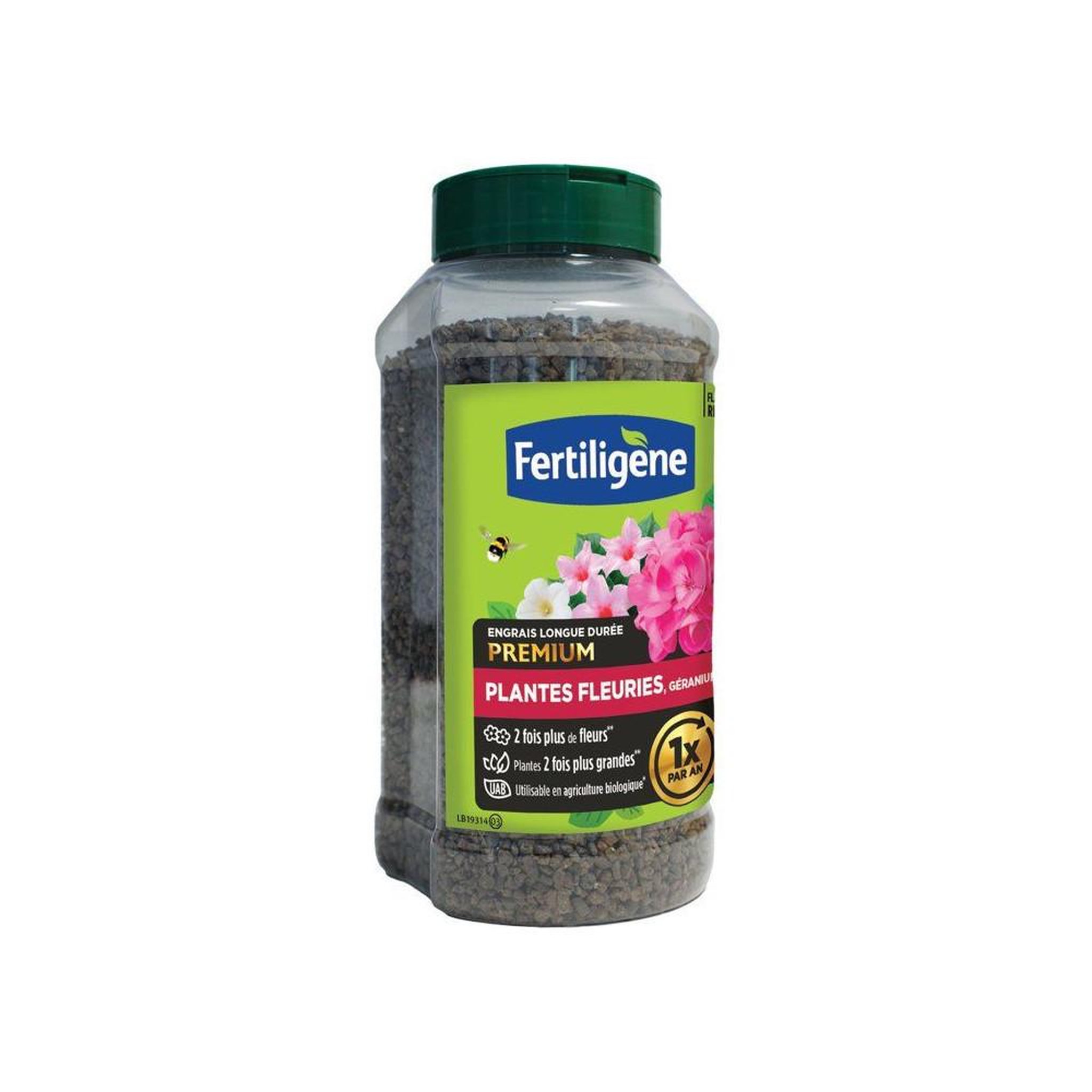 Voir la diapositive 2 : Fertiligene Fertiligene engrais long action plantes fleuries géraniums et dipladénias, granulés 600 g
