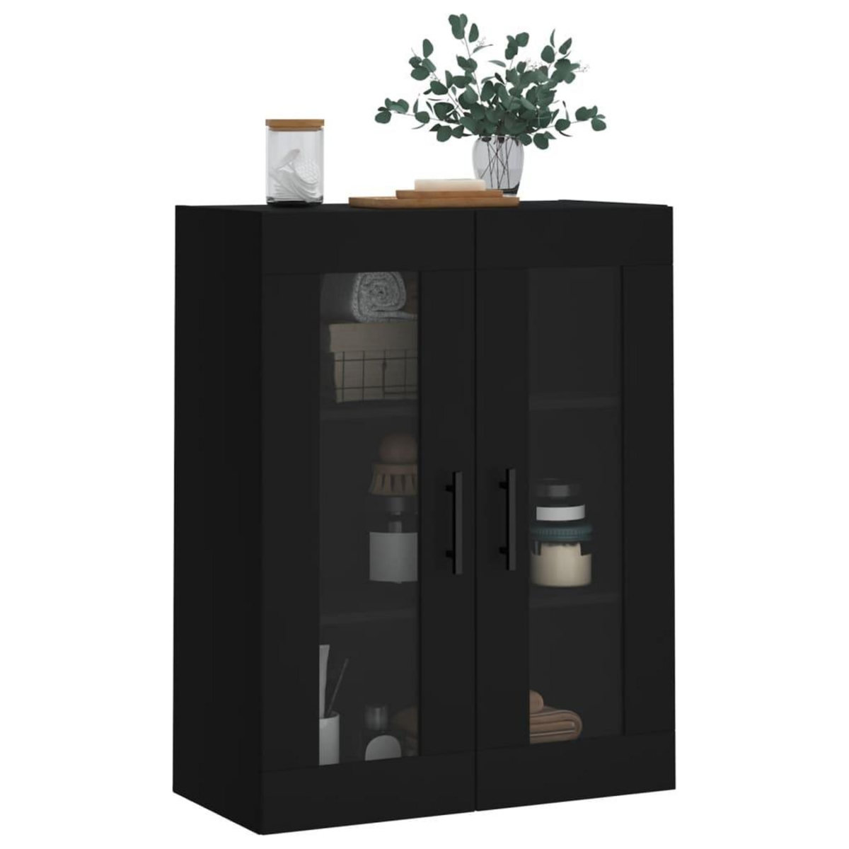 VIDAXL Armoire murale noir 69,5x34x90 cm