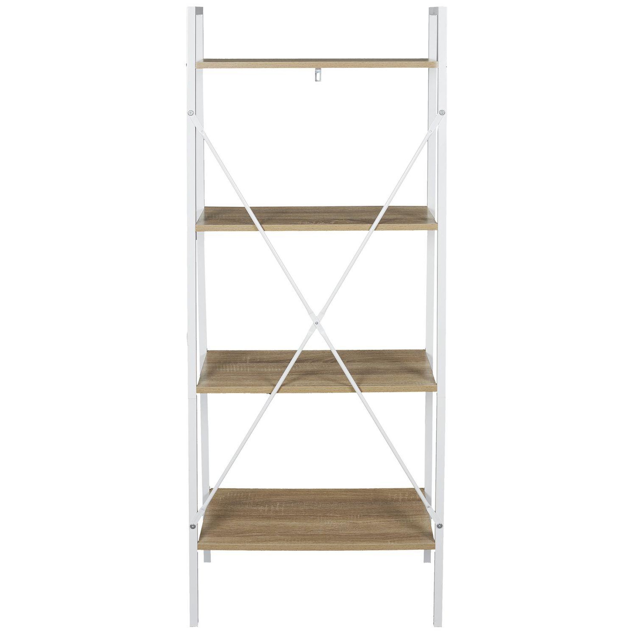 Voir la diapositive 2 : The Home Deco Factory Etagère large à 4 planches en bois et métal - l. 60 x h. 148 cm. - blanc