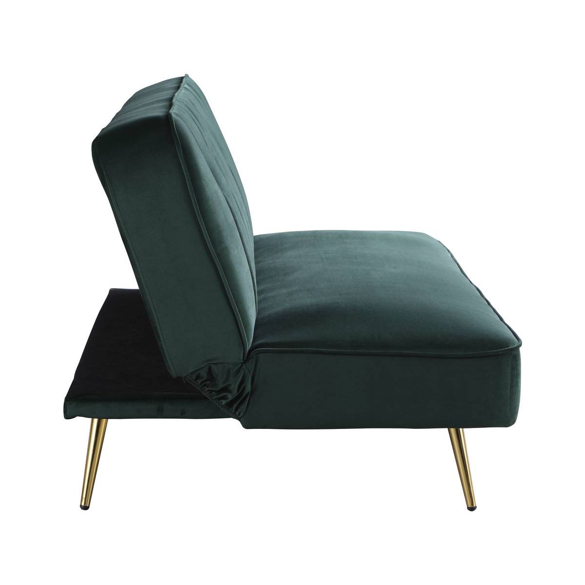 Habitat et Jardin Canapé Clic Clac velours  James  - 180 x  83 x 75 cm - 3 places - Vert foncé.