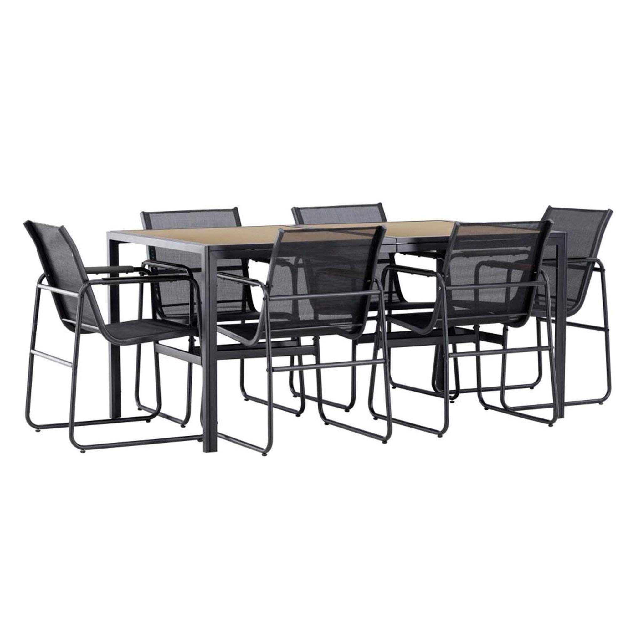 Paris Prix Ensemble table de jardin & 6 chaises  lampedusa  160cm noir