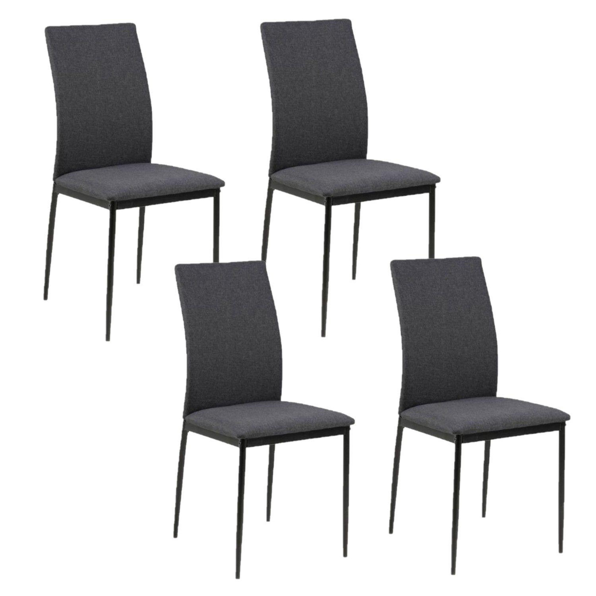 TOILINUX Lot de 4 chaises de salle à manger midena. Coloris disponibles : Beige, Gris, Vert