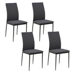 TOILINUX Lot de 4 chaises de salle à manger MIDENA. Coloris disponibles : Noir, Beige, Vert, Gris