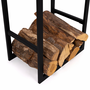 Voir la diapositive 4 : ID MARKET Range bûches vertical acier noir avec étagère H.170 CM pour cheminée