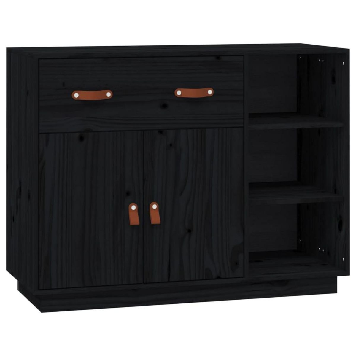 VIDAXL Buffet Noir 98,5x40x75 cm Bois massif de pin