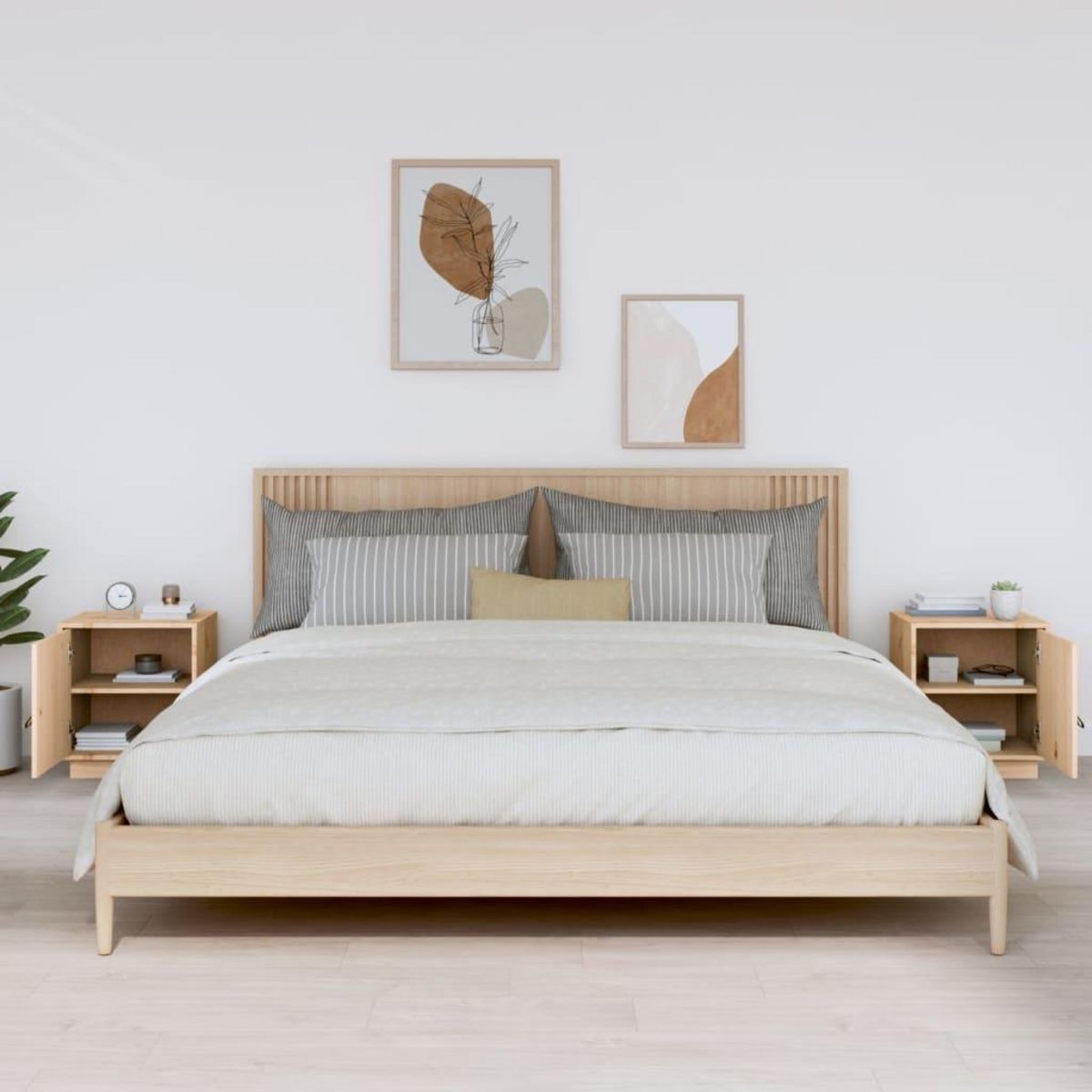 VIDAXL Tables de chevet 2 pcs 40x34x45 cm Bois de pin massif