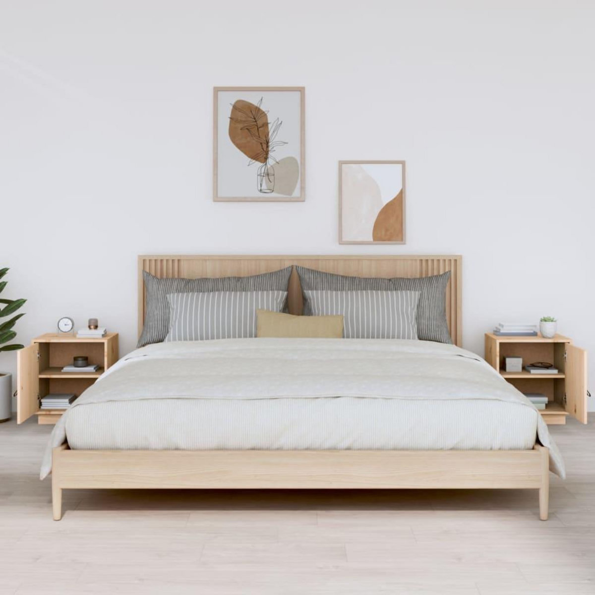 VIDAXL Tables de chevet 2 pcs 40x34x45 cm Bois de pin massif