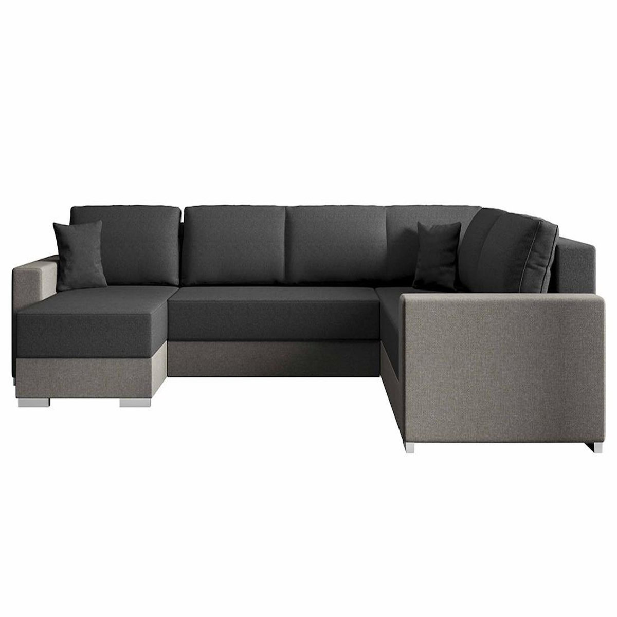 BEST MOBILIER Epona - canapé panoramique d'angle réversible 7 places convertible avec coffre en tissu