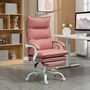 Voir la diapositive 2 : VINSETTO Fauteuil de bureau massant chauffant inclinable réglable repose-pieds rétractable microfibre rose