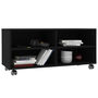 Voir la diapositive 3 : VIDAXL Meuble TV avec roulettes Noir 90x35x35 cm Bois d'ingenierie