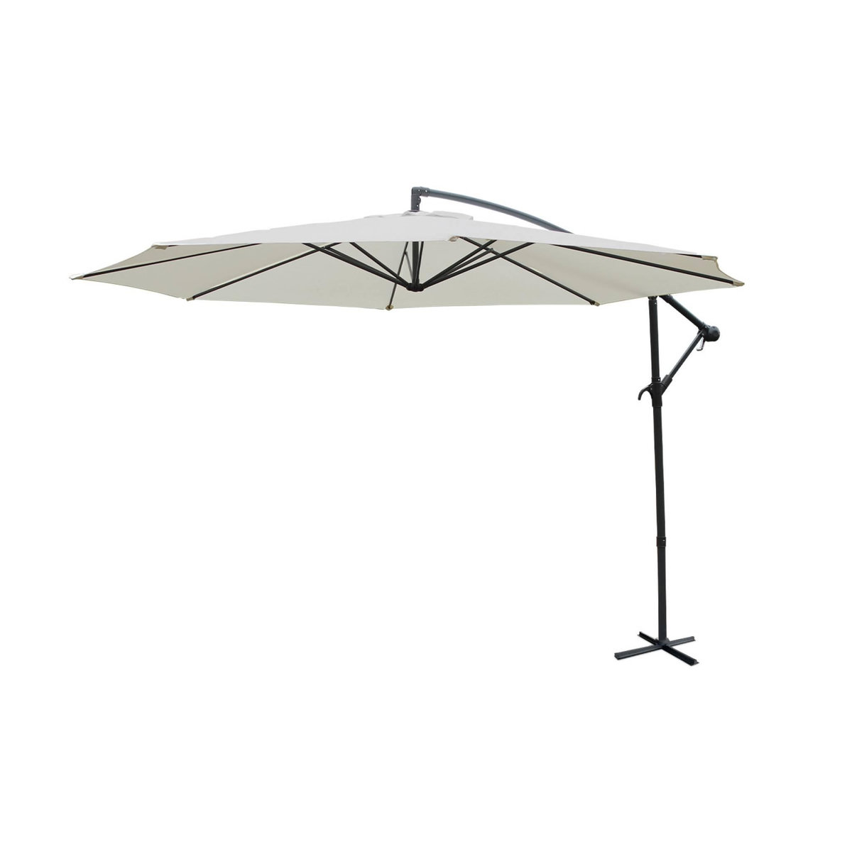 SWEEEK Parasol déporté rond Hardelot diamètre 350cm excentré  8 baleines