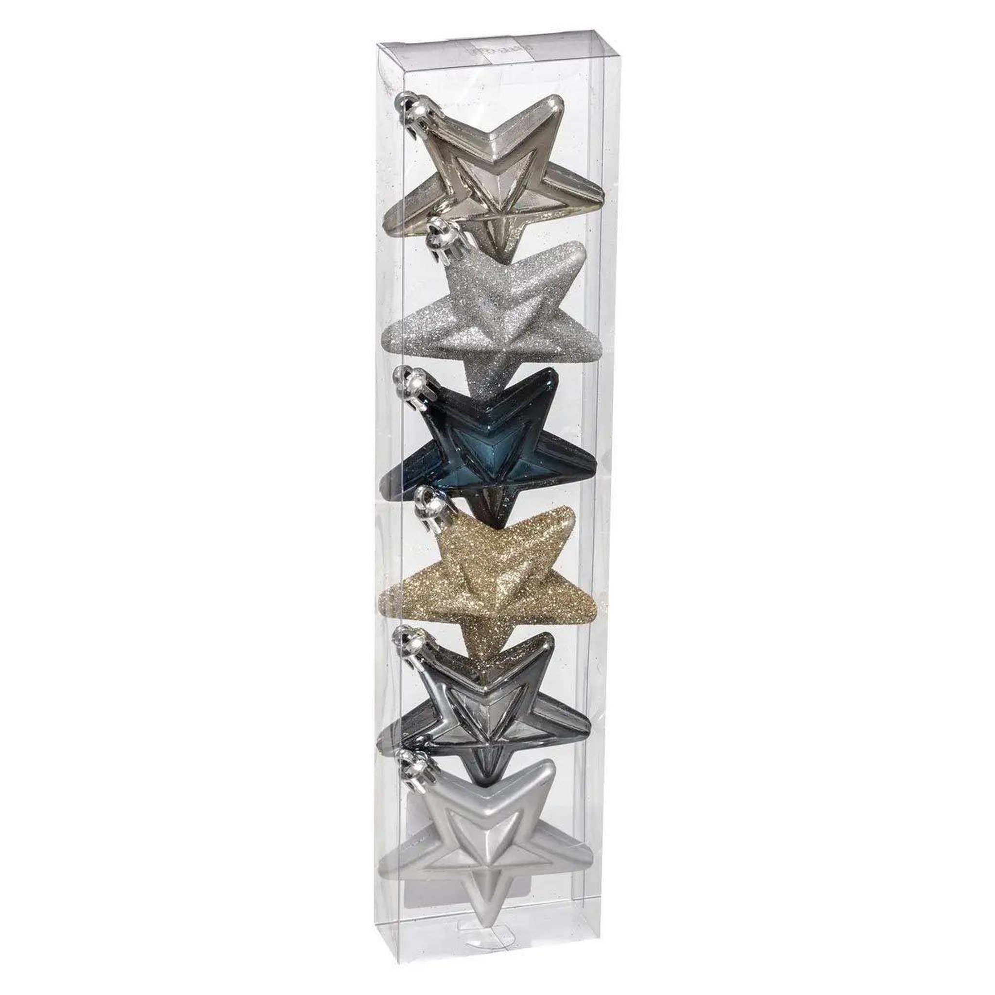ATMOSPHERA Sujet de noël 6 pièces  rando  7cm bleu & champagne