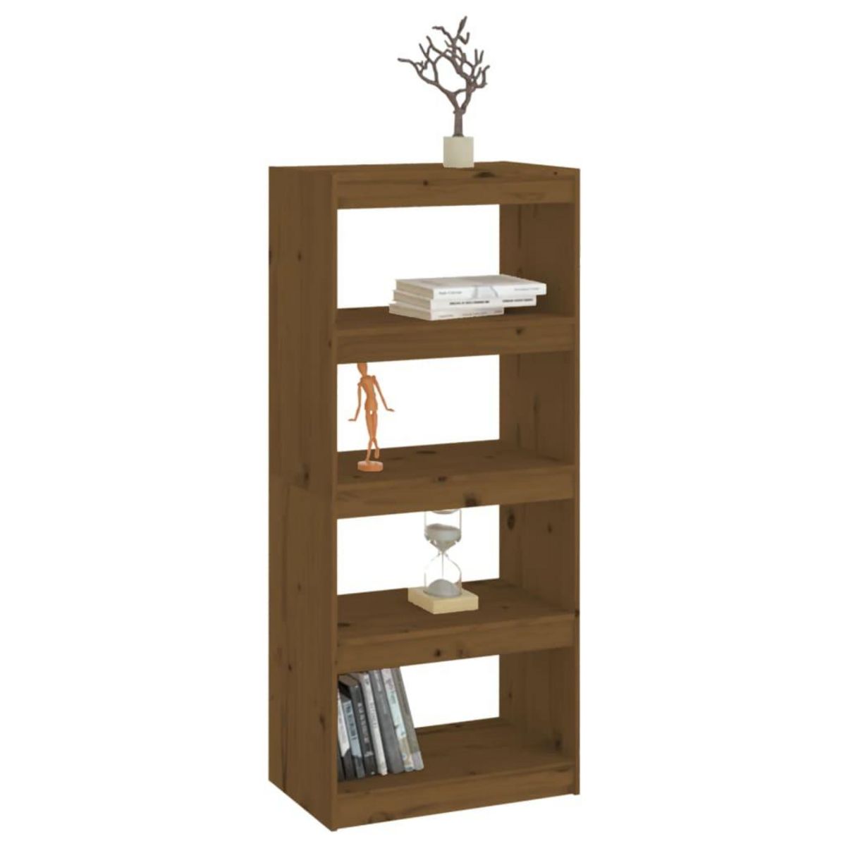 VIDAXL Bibliotheque/Separateur de piece Marron miel 60x30x135,5 cm Pin